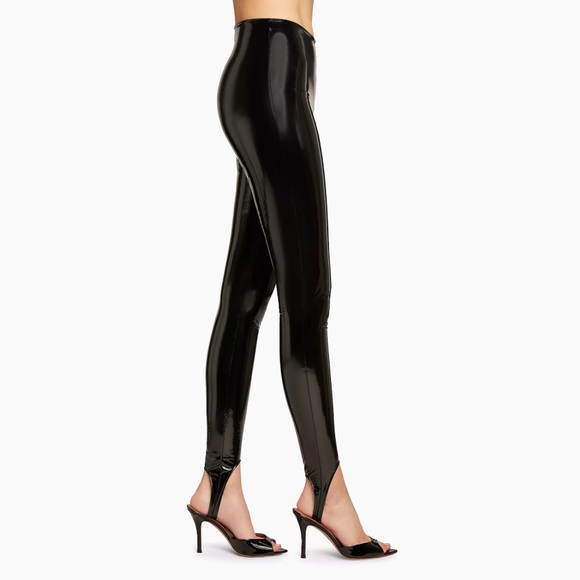 Amina Muaddi Pants - Amnia Muaddi X Wolford latex stirrup leggings pants NEW
